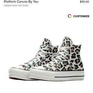 Chuck Taylor All Star Lift Platform Canvas Cheetah/leopard Print size 9 women’s